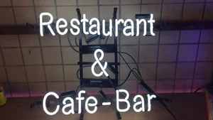 Restaurant & Cafe Bar Neon Sign Light Shop Wall Hanging Real Glass Tube 17"x14" - Picture 1 of 1