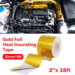 Gold 2" 16ft Roll of Self-Adhesive Heat Wrap Tape Waterproof Fireproof moisture - Bild 1 von 12