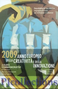 M37-SAN MARINO 2009 2 EURO ANNO DELLA CREATIVITA' E INNOVAZIONE IN FOLDER - Picture 1 of 3