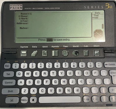 Vintage Psion Series 3a Palmtop Handheld Computer SSD 16 Bit CPU 512k RAM Tested - Image 1 of 4