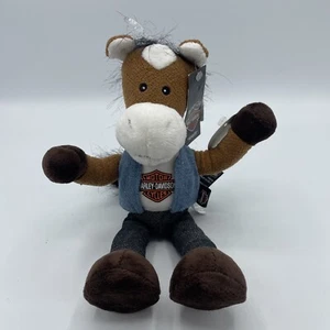 Harley Davidson Bendie Biker Club Horse Plush Stuffed Animal Posable NWT 10” - Picture 1 of 13