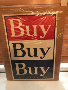 Antique World War I Paper Bond Poster "Buy Buy Buy" Victory Liberty Loan - Picture 1 of 12