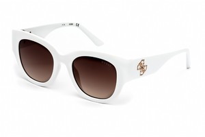 GUESS GU 7680 21F Sunglasses White Frame Gradient Brown Lenses 50mm  889214148247 | eBay