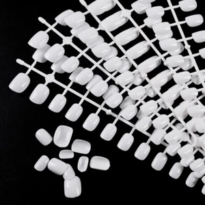 120PCS Nude Children Fake Nails White Short Full Cove Clear Fake Nails Tips - Picture 1 of 7