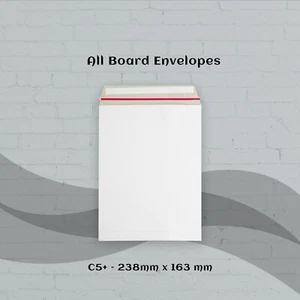 C5+ All Board White Envelopes 238 x 163 mm Portrait Postal Packaging Mailers - Picture 1 of 2