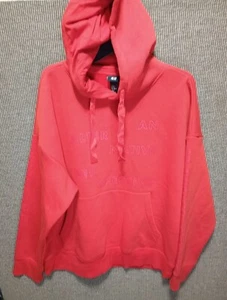 H&M Bright Red Sweatshirt Hoodie Size XL - Picture 1 of 12