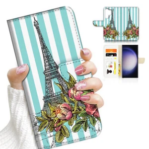 ( For Samsung S23 Ultra ) Flip Case Cover AJ23402 Eiffel Tower Paris - Picture 1 of 7