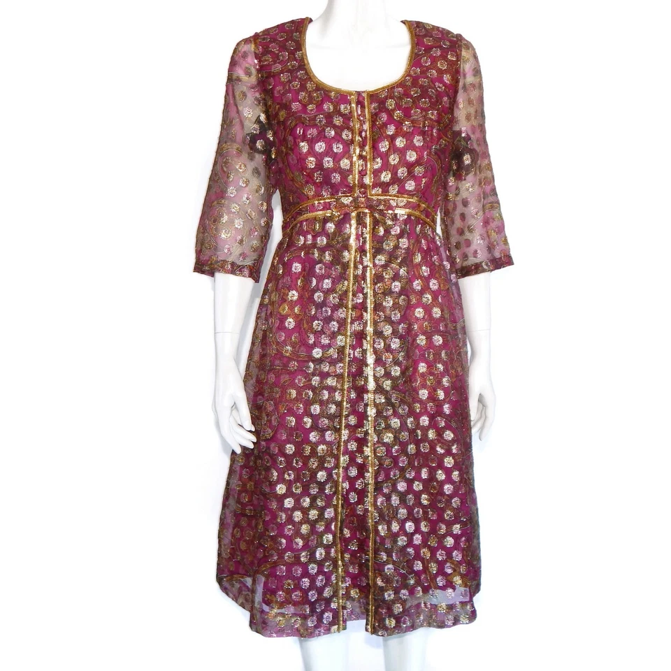 ANDORA Vintage 1960's Mod Purple Sparkle Mid Century Maisel Dress sz 10 /5320 - Image 1 of 4