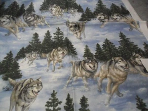 Unwashed cotton fabric Cranston Wolves on the Run - Picture 1 of 2