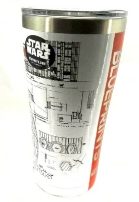 Star Wars Death Star Tervis Tumbler 20 Oz SE Schematics Blueprint Aço Inoxidável NOVO - Imagem 1 de 4