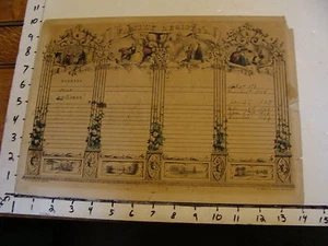 Vintage 1800's Print: 1846 CLARK--FAMILY REGISTER Nathaniel Currier printed - Picture 1 of 6