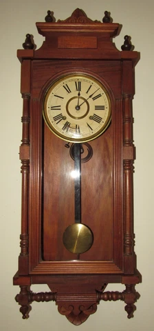 Antique Ansonia "Queen Elizabeth" Regulator Wall Clock 8-Day, Time/Strike Cover