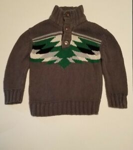 Genuine Kids from Oshkosh Toddler Boys 2T Pullover Sweater with Snaps, Gray, EUC