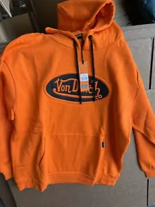 Von Dutch UNISEX ORANGE HOODIE pullover size m NEW NWT - Picture 1 of 6