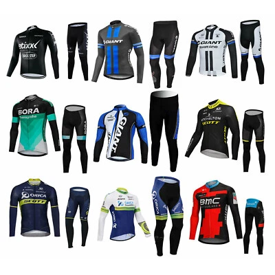 Sports Bicycle Bike Cycling Clothing Long Sleeve Jersey Long Pants Set - image 1 of 4