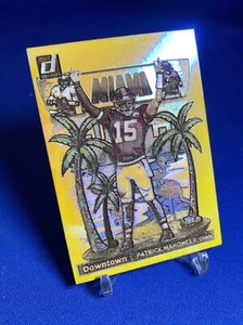 1/1 HANDMADE Patrick Mahomes DOWNTOWN Miami Super Bowl Painted & Engraved Wood