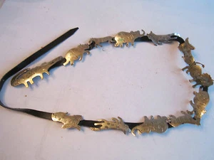 SILVER PLATED ANIMAL FIGURE DESIGN BELT - 12 SILVER PLATED ANIMALS -  - TUB MMM - Picture 1 of 7