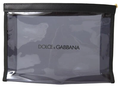 DOLCE & GABBANA Dustbag Cover Bag Black Transparent Logo Zipper 28 cm x 19.5 cm Foto 1 de 3