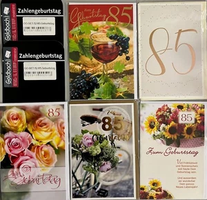 85.Geburtstag - 5 Glückwunschkarten sortiert - UVP ca. € 12,50 - Format: 11,5x17 - Bild 1 von 1