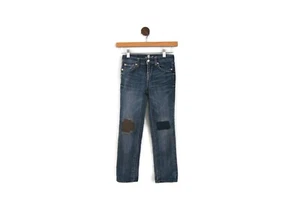 Seven For All Mankind Girls Jeans Size Adjustable Waist Straight Leg 6X Patches - Picture 1 of 8