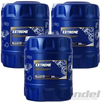 3x 20 LITER MOTORÖL ÖL MANNOL SAE 5W-40 EXTREME für VW 502.00 / VW 505.00