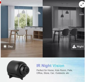 Mini Camera Wireless Built-in battery Wifi Home Security - HD 1080P Night Vision - Picture 1 of 10