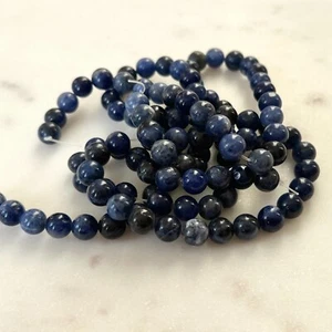 Sodalite Crystal Beads Plain Round 8 mm (26 beads) - Picture 1 of 3