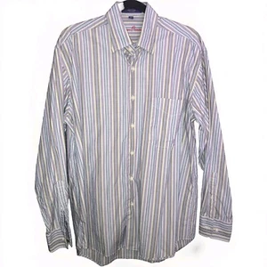 Alan Flusser Shirt Mens Medium Multicolor Striped Button Down Collared Casual - Picture 1 of 9
