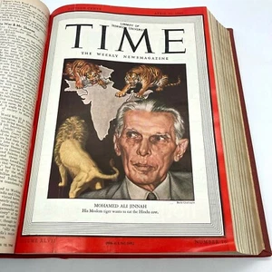 1946 Time Magazine Red Bound Jinnah Olivier Giannini Crump Vol 47 Apr-June - Picture 1 of 21
