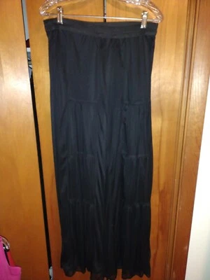 Coco Bianco Wide Leg Sheer Trousers size Large Black Ruffles? Tiered Gathers? - Image 1 of 4
