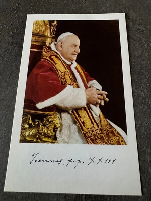 PAPST JOHANNES XXIII - offizielle Signaturkarte mit Grußformel Papst JP II. -TOP - Bild 1 von 2