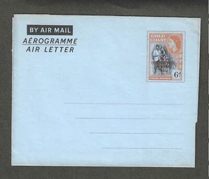1967 6d AEROGRAMME GOLD COAST MNH-GHANA INDEPENDENCE DAY - Picture 1 of 2