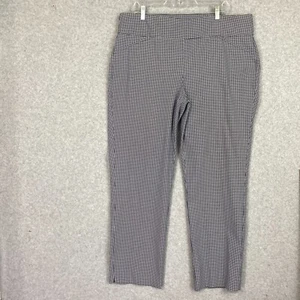 Charter Club Dress Pants Womens 18W Blue Check Pull On Cambridge Slim Stretch - Picture 1 of 18
