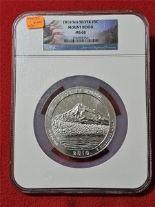 2010 5oz SILVER MOUNT HOOD NGC MS 68                                  #MF-T5035 - Picture 1 of 2