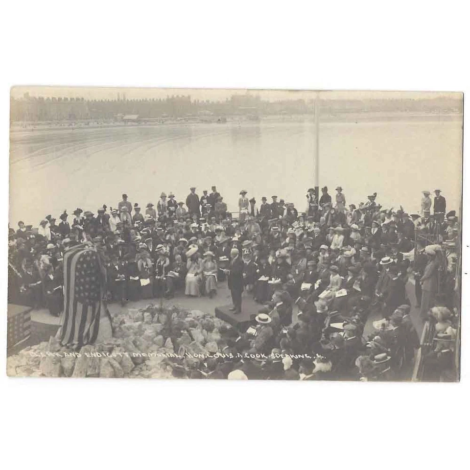 WEYMOUTH Clark & Endicott Memorial Unveiling, Louis A Cook Speaking, RP Postcard - Image 1 of 1