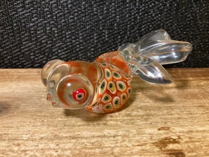 Schöne mundgeblasene Kunst Glas Goldfisch Pop Eye gewölbte Figur 3,25" - Bild 1 von 6