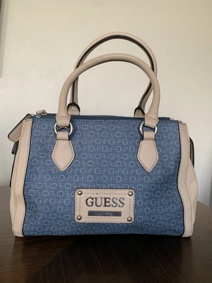 Bolso de mano GUESS azul y crema Foto 1 de 4