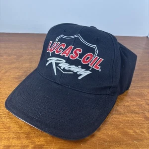 Gorra ajustada negra Lucas Oil Racing NASCAR bordada - Imagen 1 de 7