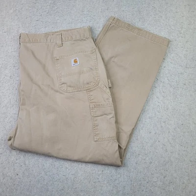 Carhartt Men’s 50x30 Tan B324-DKH Cotton Duck Canvas Relaxed Fit Pants Carpenter - Image 1 of 4