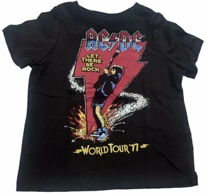 AC/DC ACDC "Let There Be Rock" World Tour '77 T-Shirt Men's Black Rock Band Tee - Picture 1 of 1