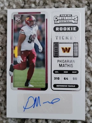 🏈2022 Panini Contenders Football Phidarian Mathis Auto Rookie Ticket SP - Image 1 of 2