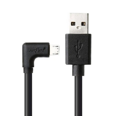 Cable de datos cargador rápido plomo JuicEBitz® 20AWG USB a micro USB 90 grados en forma de L - Imagen 1 de 4