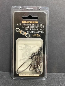 Billfisher Krok Stainless Ball Bearing Snap Swivels Size 9 450 Lb Test 2 Pack - Picture 1 of 1