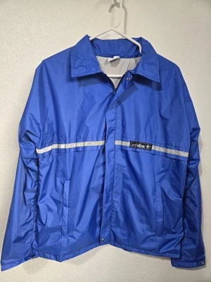 Vtg Adidas USA Made Blue Reflective Nylon Running Jacket Sz M Goretex? Rain - Image 1 of 4