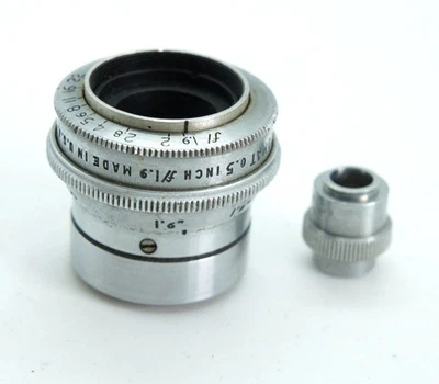 Bell & Howell Cine Super Comat 0.5" 1.9 Lens M21 Screw + adapter M16 + Finder - Image 1 of 3