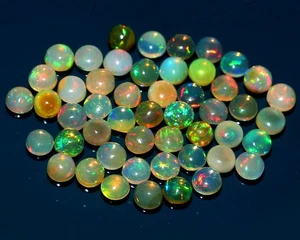 AAA+ Natural Ethiopian Welo Opal Round Shape Cabochon Jewelry Making 50pcs 5mm - Picture 1 of 3