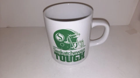 Saskatchewan Roughriders Coffee Mug Cup Saskatchewan Tough Vintage Early 80s Cover