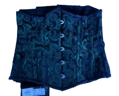 BURLESKA Steel Boned Green Brocade Corset Burlesque Womens Underbust Sz. 24  - Image 1 of 4