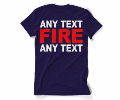 Personalized FireFighter Fire Department T-shirt Rescue Custom Any Text T-shirt  - Image 1 of 4