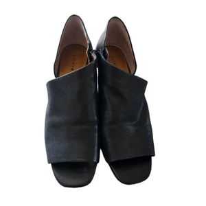 Lucky brand womens Sz 9.5M black leather Tylera Wedge sandals - Picture 1 of 7